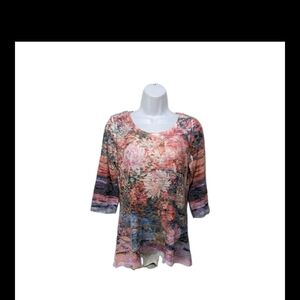 Whimsy Rose Baby Waffle Tunic Top M Floral Artsy Whimsical #7